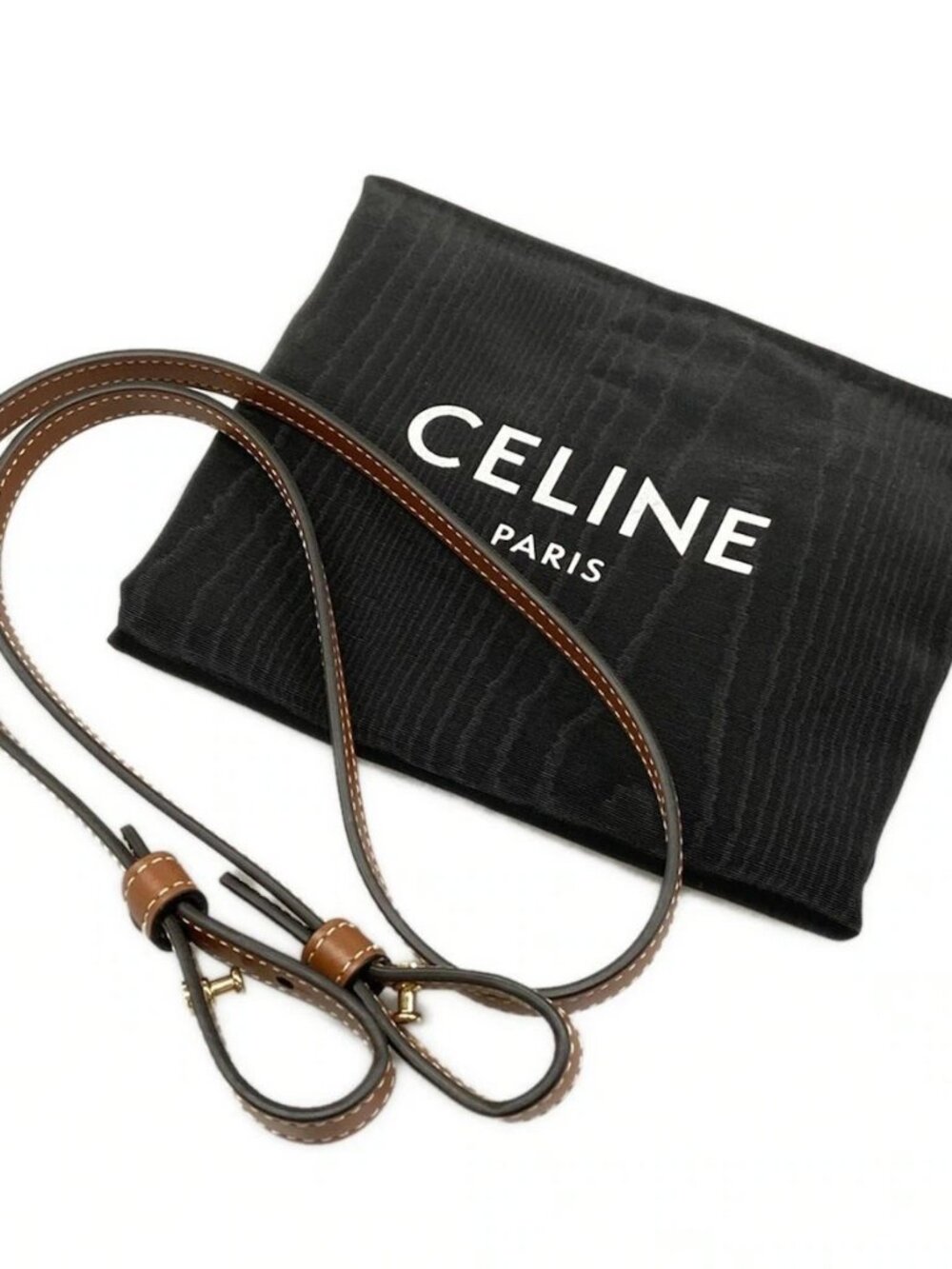 CELINE Small Hippopotamus 199162FEE.02BG White Gray Brown Textile Calf Skin - Picture 15 of 15